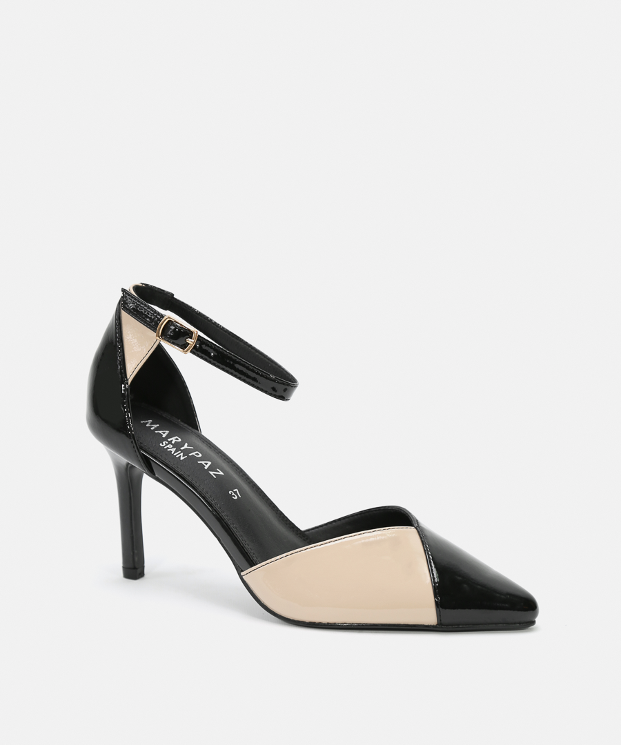 Zapatos tacón puntera combinada